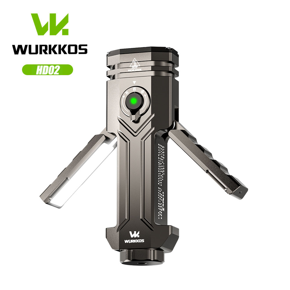 [On Sale August 20th] Wurkkos HD02 | Folding Flashlight, Quad-Beam, 21700, 334m, 3200 Lumens, Spotlight/UV Light/Green Laser & Wing Light | Power Bank ราคา 2,389 บาท*ส่งฟรี