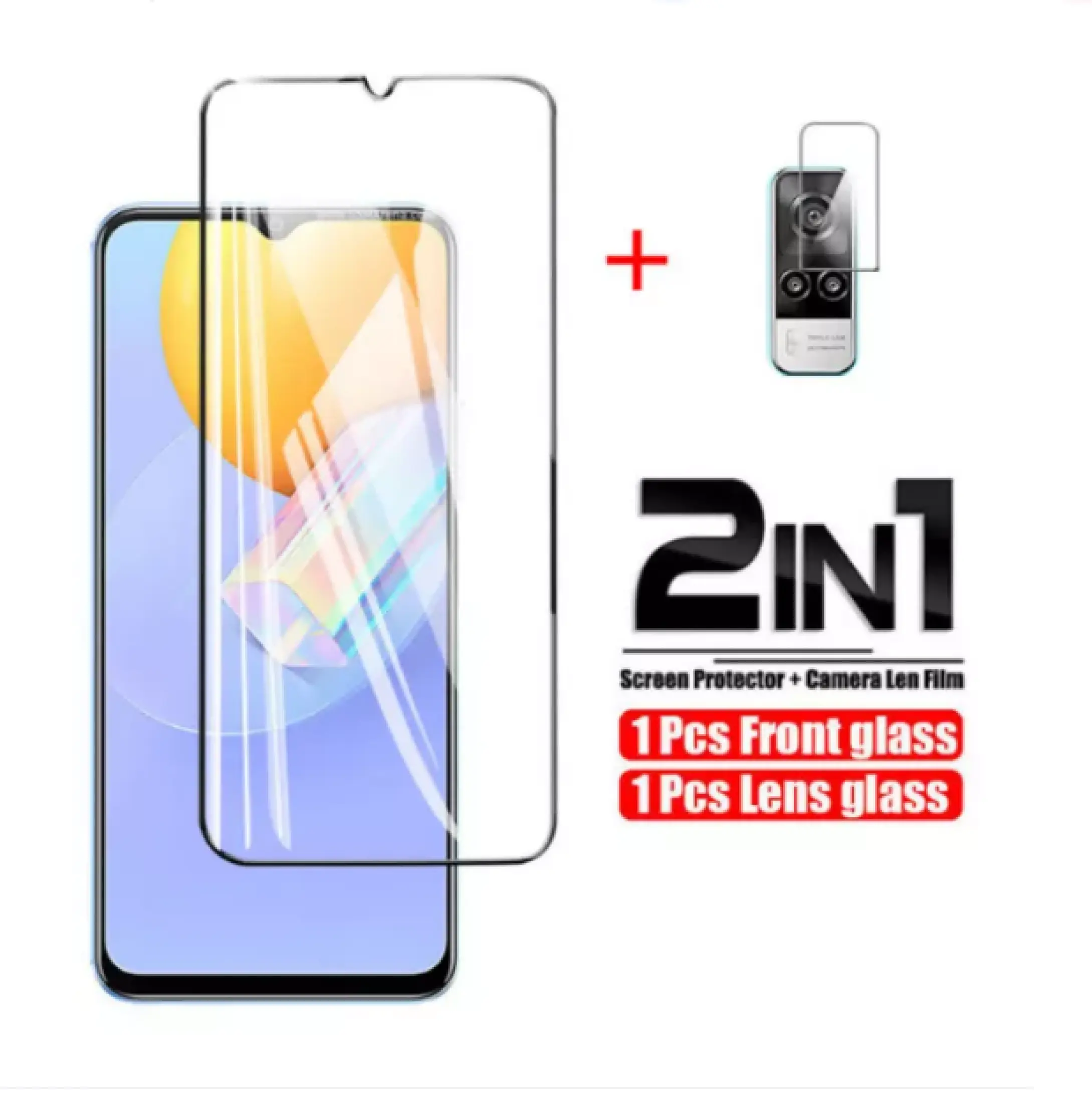 For 2in1 Vivo Y31 Glass Protectve On Viwo Y 31 Screen Protector And Camera Len Glas Vi Vo Y50 Y30 Y20i Y17 Y12 Y11 Protection Film Mobile Accessories Lazada Singapore