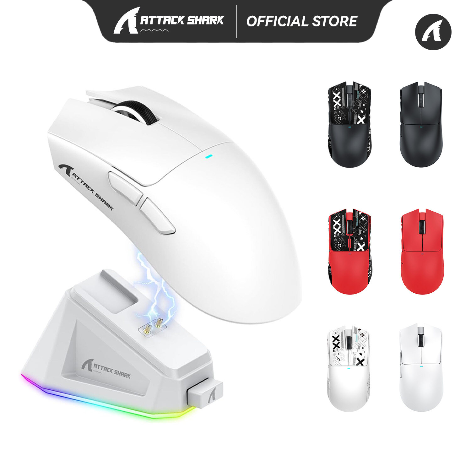 ATTACK SHARK X11 Gaming Mouse with Charging Dock, PixArt PAW3311 Gaming Sensor, BT/2.4G Wireless/Wired Gaming Mouse, 22000 DPI