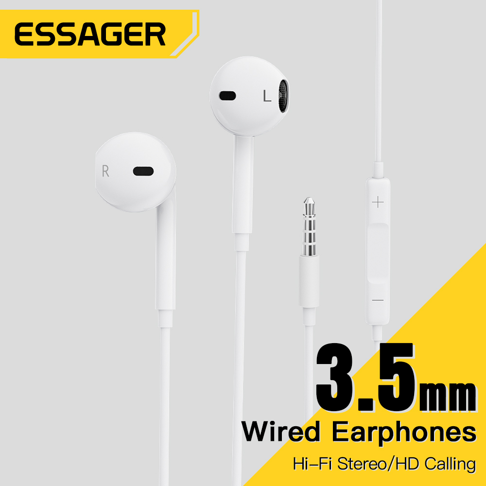 Tai Nghe Bass ESSAGER S320 Tai Nghe Có Dây Trong Tai 3.5MM, Tai Nghe HIFI Có MIC Dành Cho Điện Thoại Xiaomi Samsung Vivo Oppo Huawei