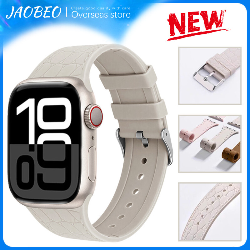 Silicone Straps for smartwatch band 40mm 44mm 46mm 41mm 45mm 42mm 49mm Sport bracelet correa iWatch series 10 9 8 7 SE ultra 2 ราคา 44 บาท*ส่งฟรี