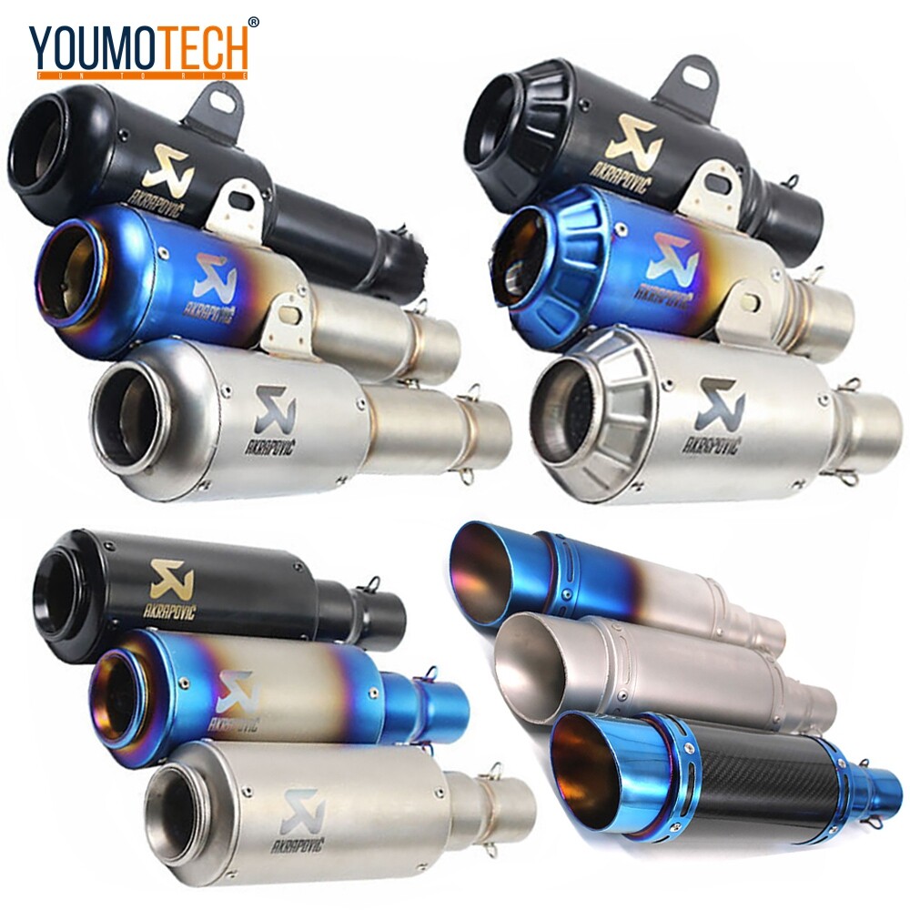 38-51 Mét R8 Xe Máy Phổ Sửa Đổi Điện Ống Xả Muffler Ống Thoát Moto Scooter ATV Ống Điện Với LOGO Laser Kawasaki Ninja 400 Zx10r Z800 Honda CB 500R Benelli Vv