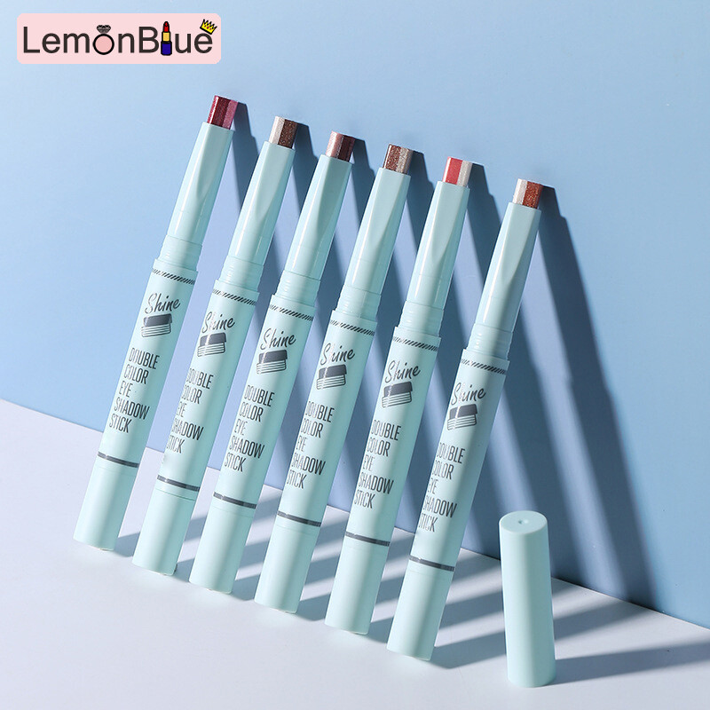 Gambar LemonBlue Portable Two Tones Eyeshadow Bar Eye Shadow Pencil Pen 3D Eye Makeup Beauty Tool 3D Eye Makeup Eyeshadow Bar Portable Two Tones Eye Shadow Pencil Pen Beauty Tool