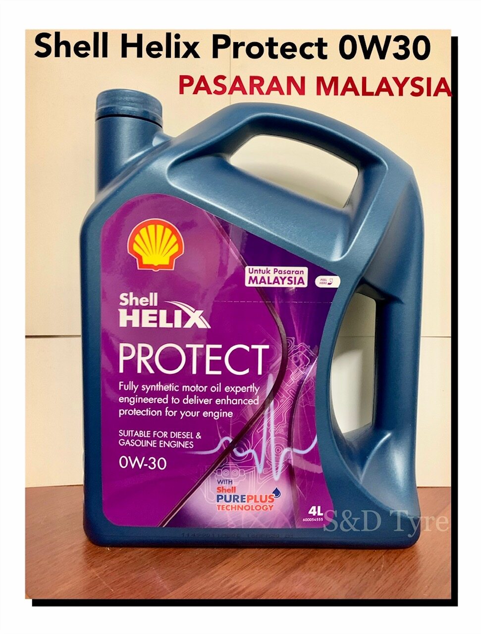 Shell Helix PROTECT 0W-30 4L PASARAN MALAYSIA Fully-Synthetic PurePlus Technology SHELL MALAYSIA OFFICIAL ORIGINAL PRODUCT 4L
