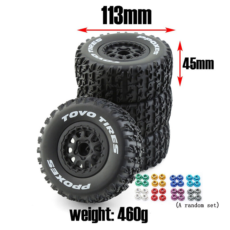 4 chiếc lốp nylon cho 1/10 thunder magic mountain rat ring odd 727 thẻ ngắn slash bánh xe lớn bánh xe điều khiển từ xa m0188 p2046