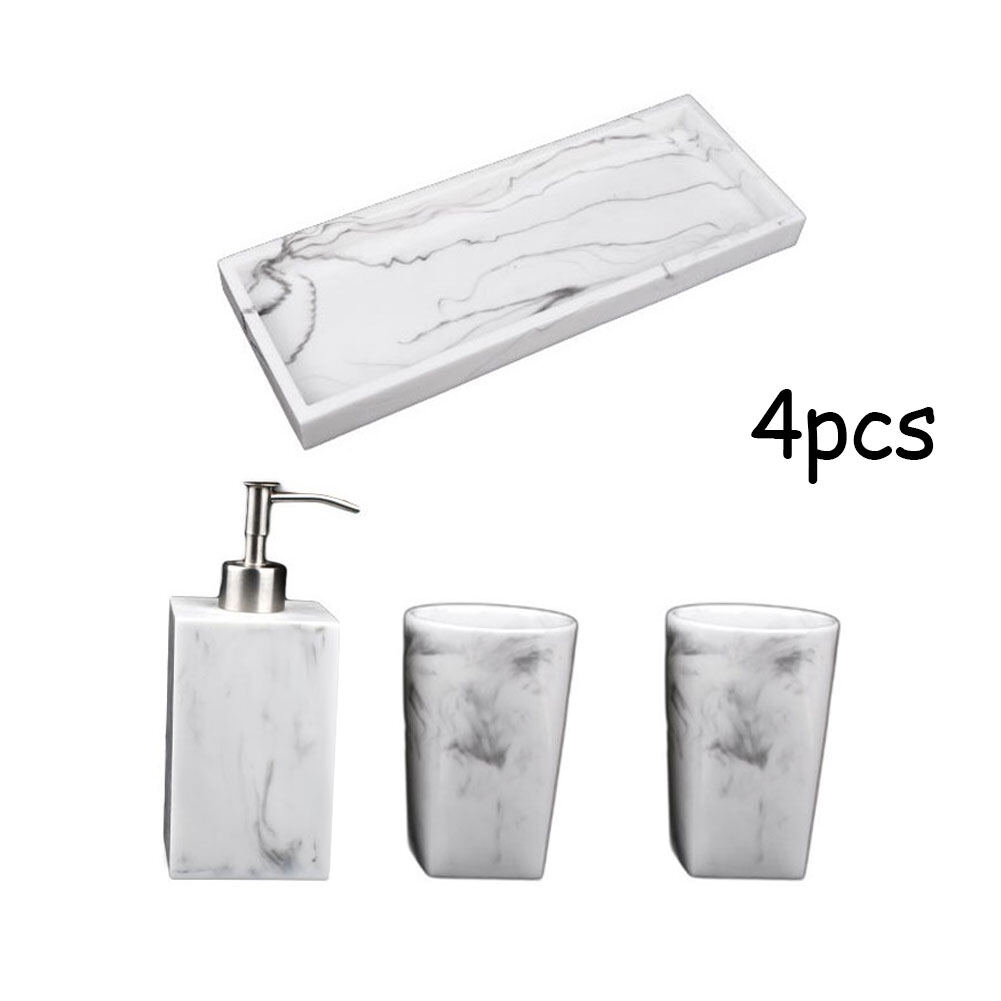 Gambar Marble Resin Storage Tray For Table Fruit Plate Bathroom Makeup Organizer Tray Jewelry Display Plate DresserDecor Toiletries Set