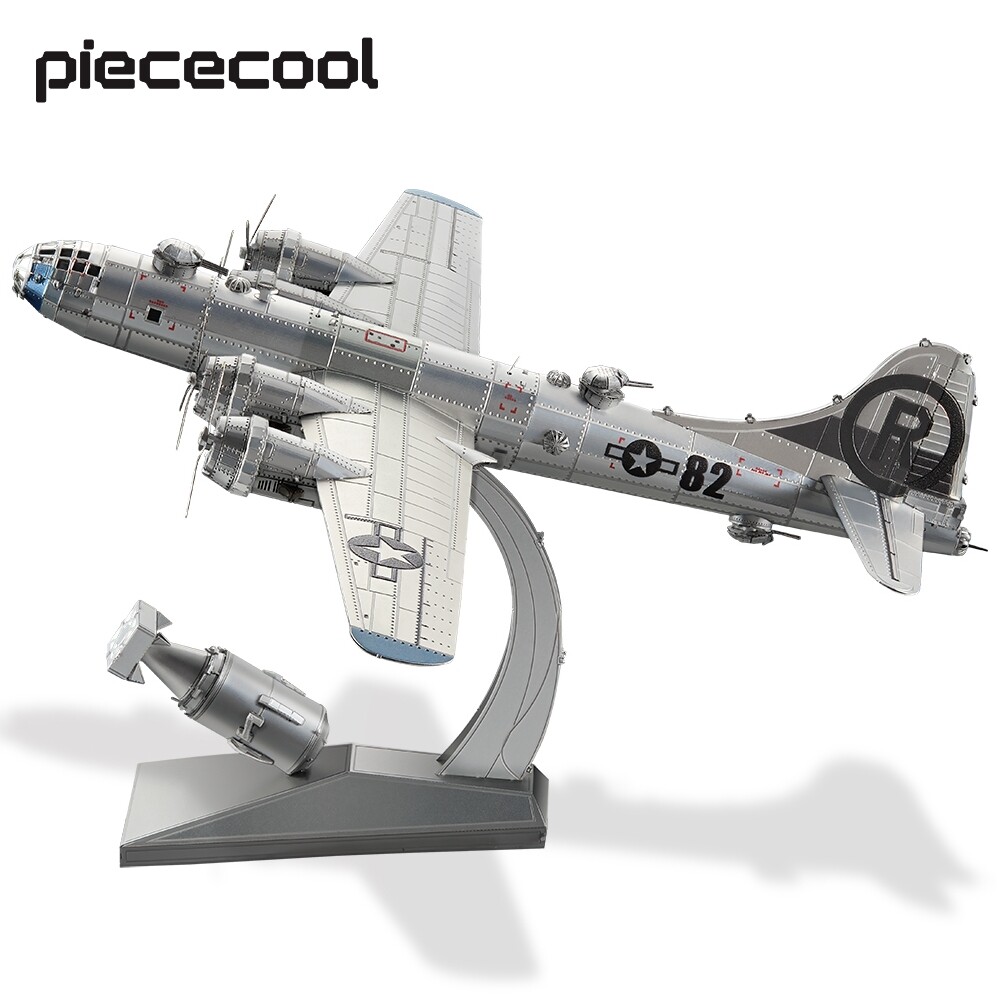 Piececool 3D bộ đố vui kim loại B-29 siêu Pháo đài Mô Hình Lắp Ráp Bộ dụng cụ trẻ em Đồ chơi sáng tạo giáng sinh món quà sinh nhật