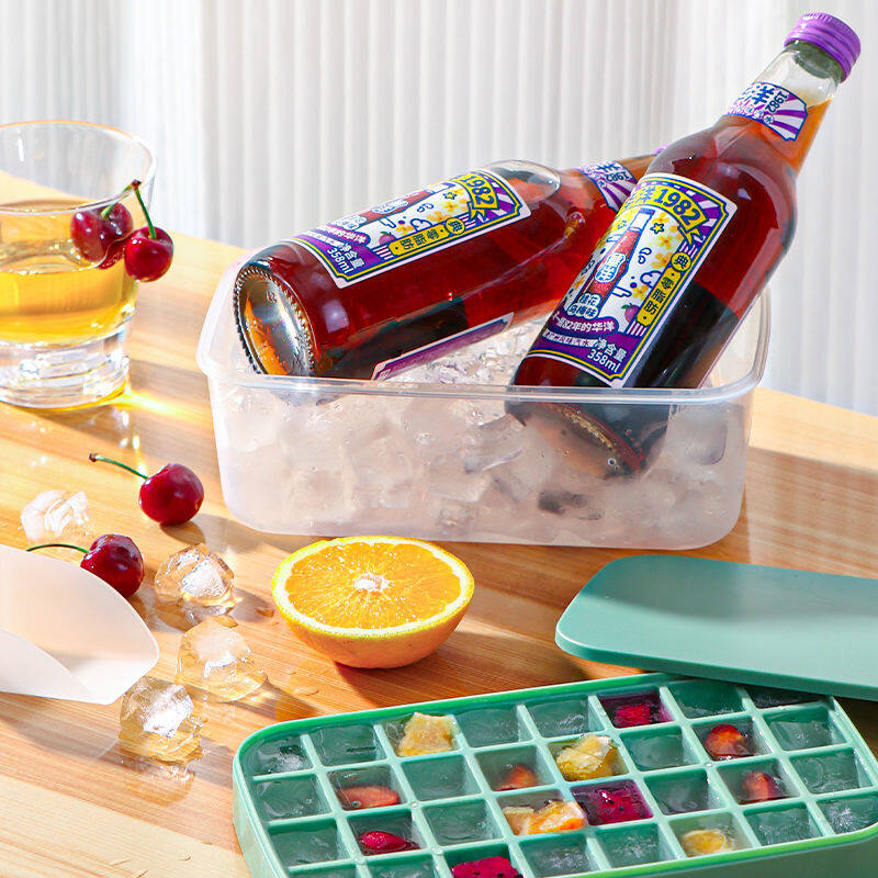 Gambar 1PC Frozen Ice Cube Mold Large Capacity PP Ice Cube Grinder Household Ice Storage Ice Box Ice Ball Refrigerator Frozen Ice Cube Tool