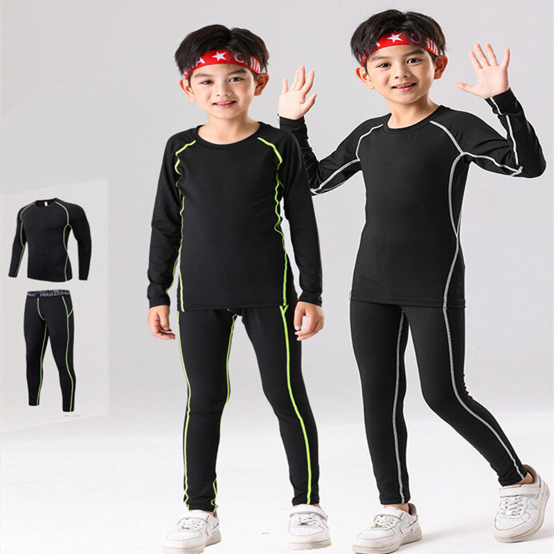 Một Bộ Trẻ Em Của quần áo thể thao Unisex Thể Thao Tops T-Shirts Quần thể dục Cậu Bé Cô Gái Của Bóng Rổ Trẻ Em Ngoài trời Chạy Quần Activewear