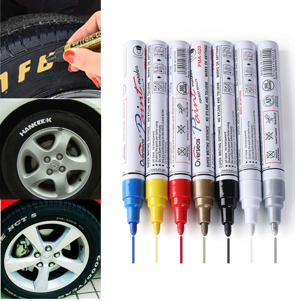 Bút Chống Nước Nhiều Màu Tạo Kiểu Cho Xe Hơi, Lốp Xe Ô Tô Bút Đánh Dấu Sơn Vĩnh Viễn Bằng Kim Loại CD Có Rãnh Bút Đánh Dấu Dầu Graffiti