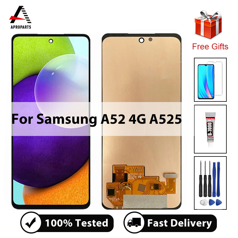 Bộ lắp ráp màn hình cảm ứng số hóa màn hình lcd đã thử nghiệm 100% cho samsung galaxy a52 4g a525 thay thế cho bảng cảm ứng lcd a52 4g sm-a525f sm-a525f/ds