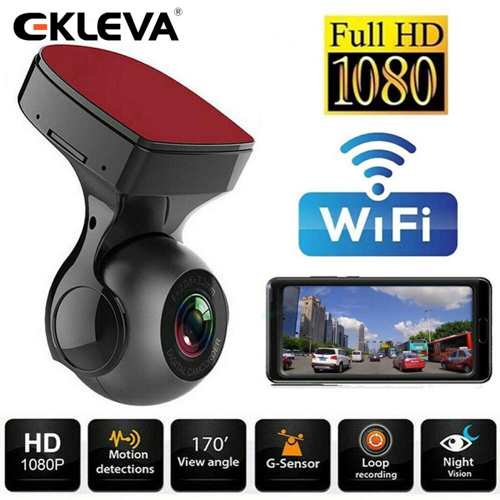  Ekleva Dash Cam cho xe 1080P nhìn xuyên đêm HD Camera hành trình Wi-Fi ẩn Dashcam DVR phát hiện chuyển động 170 ° FOV máy ảnh cho xe hơi 