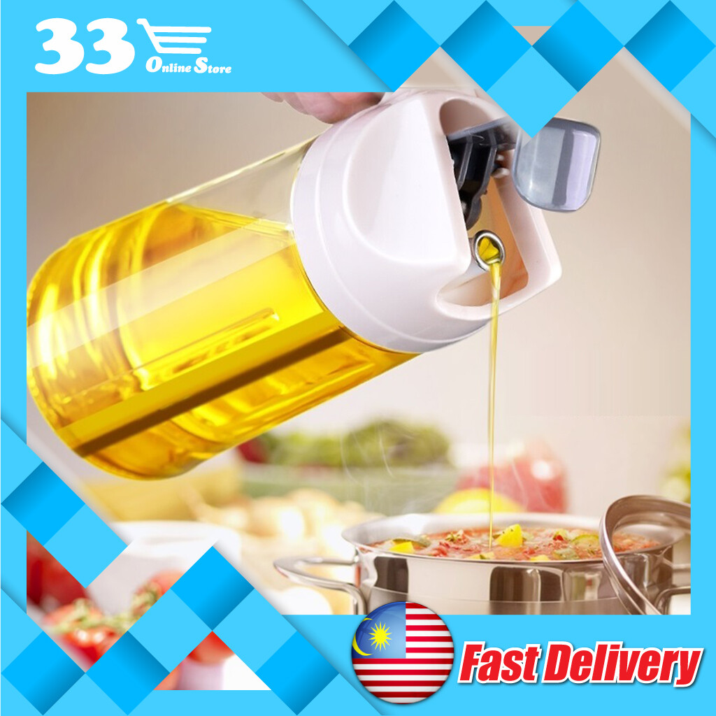 Gambar 33 OS Auto Easy Botol Bekas Minyak Masak Sos Dapur Kitchen Glass Cooking Oil Bottle Container Dispenser ????????