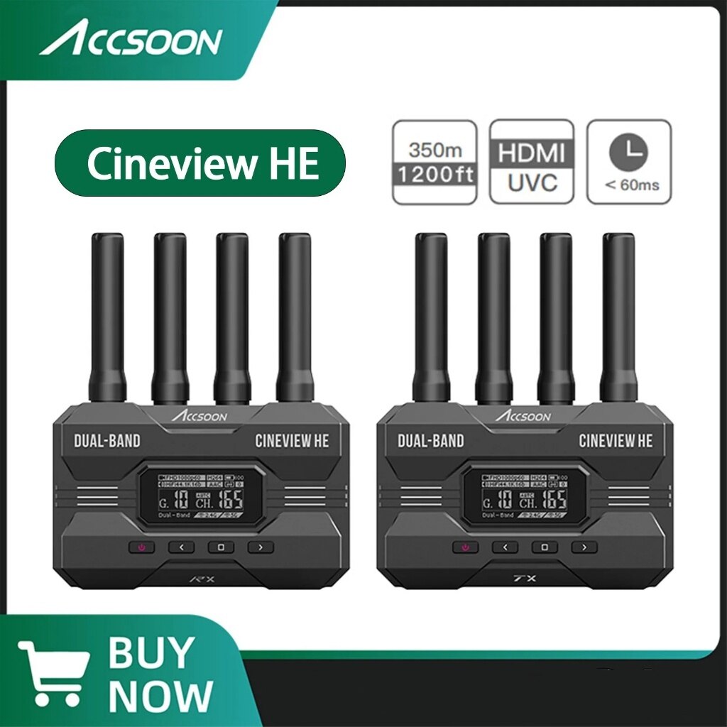 Accsoon CineView HE Video Camera Transmitter Receiver 2.4/5G hz Dual-band Transmission UVC Live Streaming Monitor - ยี่ห้อ Accsoon ราคา 16,110 บาท*ส่งฟรี