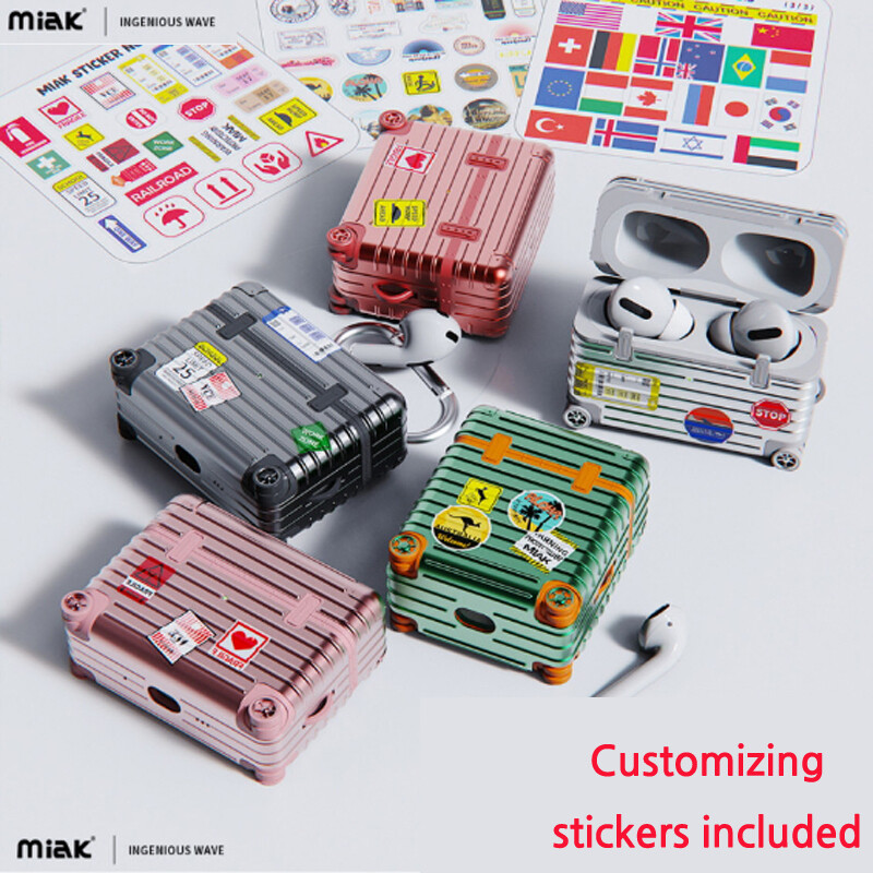 Miak AirPods Pro 2 / AirPods 3 bảo vệ trường hợp Hành Lý Hình chống sốc