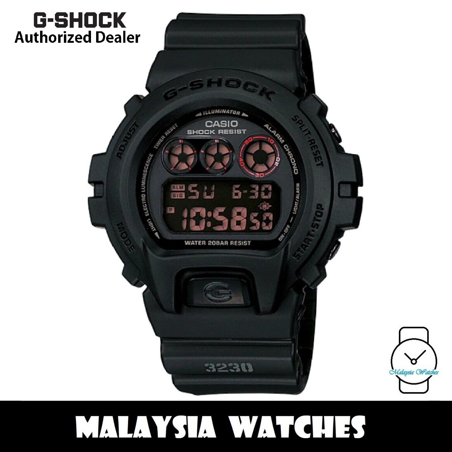 OFFICIAL MALAYSIA WARRANTY Casio G Shock DW 6900 1V Black Resin LCD Standard Digital Watch Black Lazada