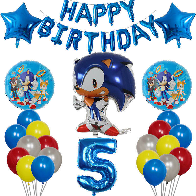 1set 37pcs Cartoon Sonic Foil Balloon The Hedgehog Boy Girl Birthday Party  Decorations Number Balloons Baby Shower toy | Lazada Singapore