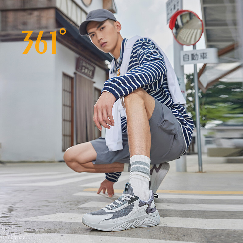361 degrees giày chạy bộ có đệm cho nam giày sneaker thể thao thoáng khí 672212228