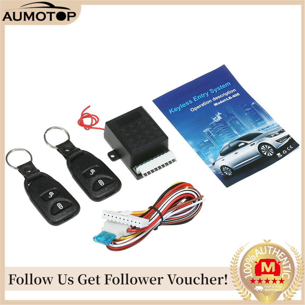12V Universal Car Auto Remote Central Kit Door Lock Locking Vehicle Keyless Entry System with 2 Remote Control ราคา 400 บาท*ส่งฟรี