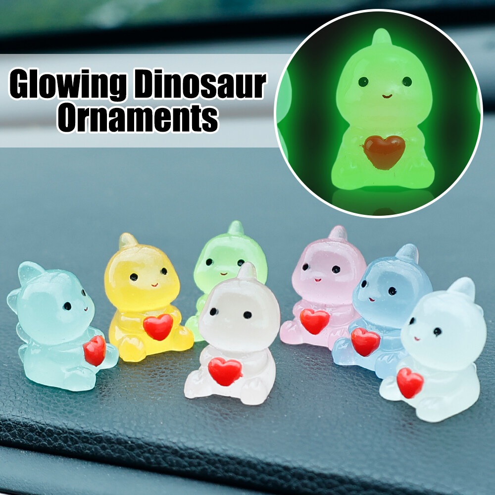 5pcs Cute Mini Luminous Dinosaur Auto Ornament Car Interior Consoles Accessories