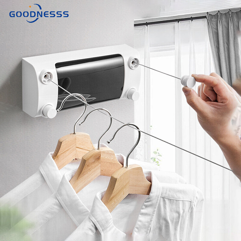 Retractable Clothesline Indoors Laundry Line with Adjustable Double Rope,Wall Mounted Space-Saver Drying Line for Balcony,Bathroom ราคา  1,131 บาท*ส่งฟรี