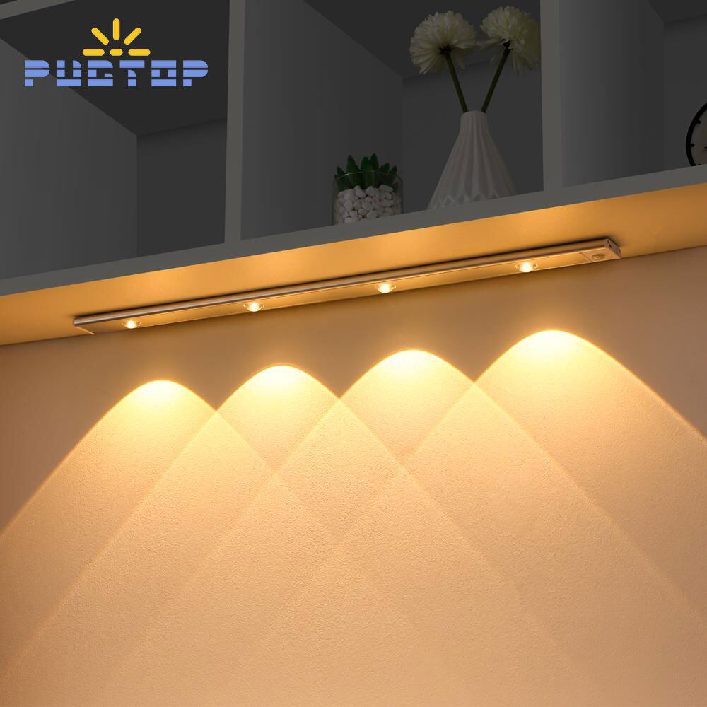 PUGTOP LED Night Light 3 Color USB Dimmable Motion Sensor Wireless Ultra