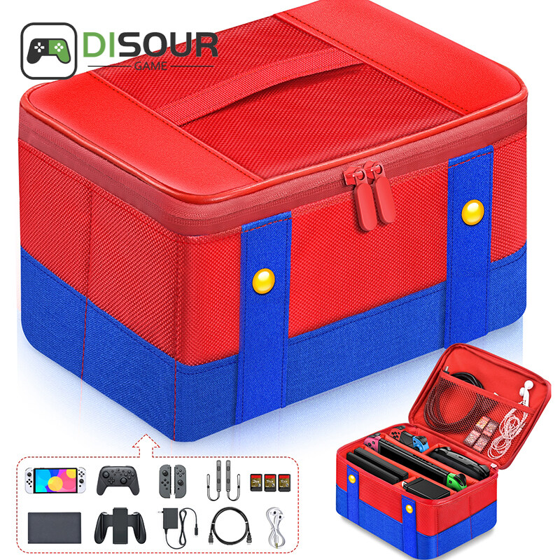 DISOUR Large Carrying Protective Case for Nintendo Switch OLED Console Pro Controller Travel Storage Bag Case For Switch Accessories