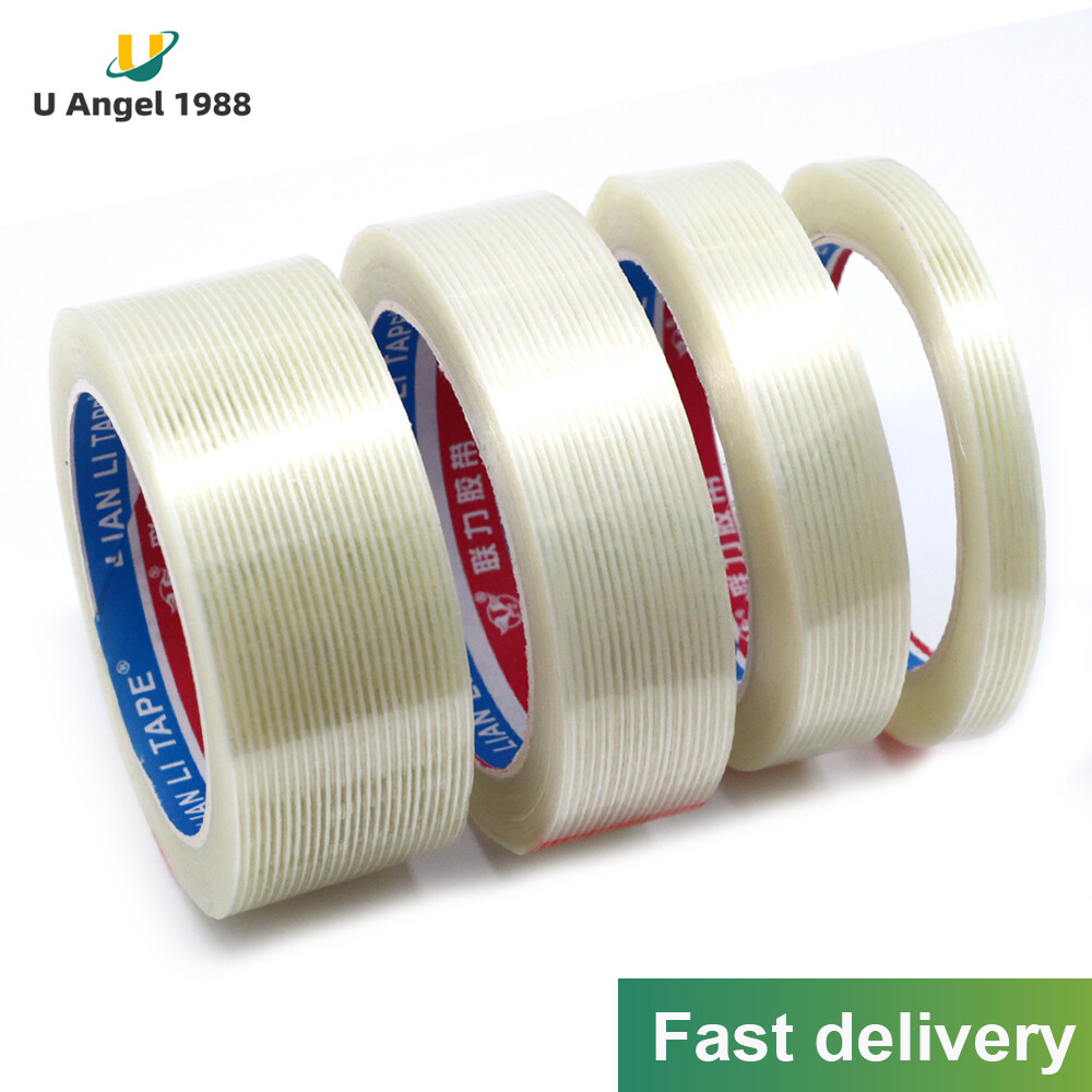 25m băng dính băng sợi thủy tinh, dải băng sợi để đóng gói, băng sợi 0.5cm 1cm 2cm 3cm 4cm 5cm