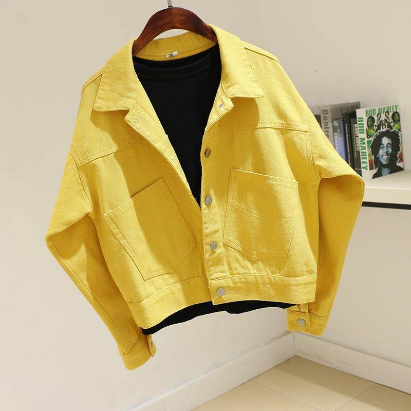 Jackets & Overcoats | Stylish Women Denim Jacket, Color-Dark Yellow | Freeup-totobed.com.vn