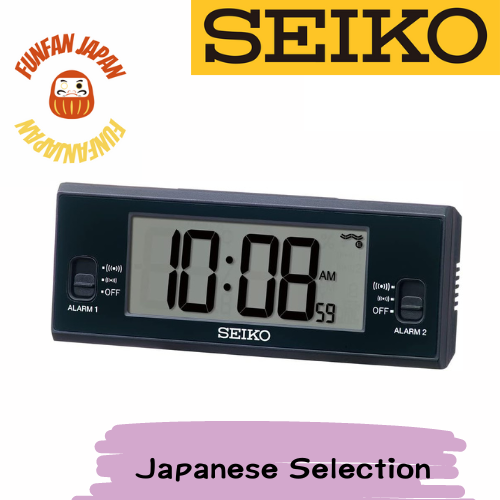 Seiko Clock Alarm Clock Table Clock Digital Radio Black White 48 x 123 x