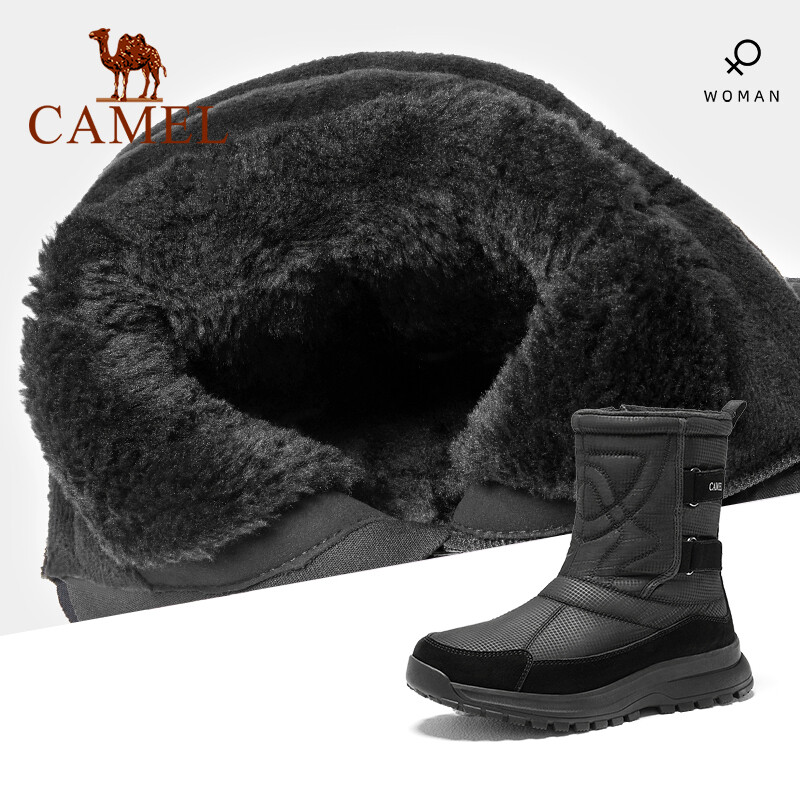 Cameljeans Outdoor Women's Snow Boots Winter Non-slip Plus Velvet Warm High-top Hiking Shoes ราคา 2,029 บาท*ส่งฟรี