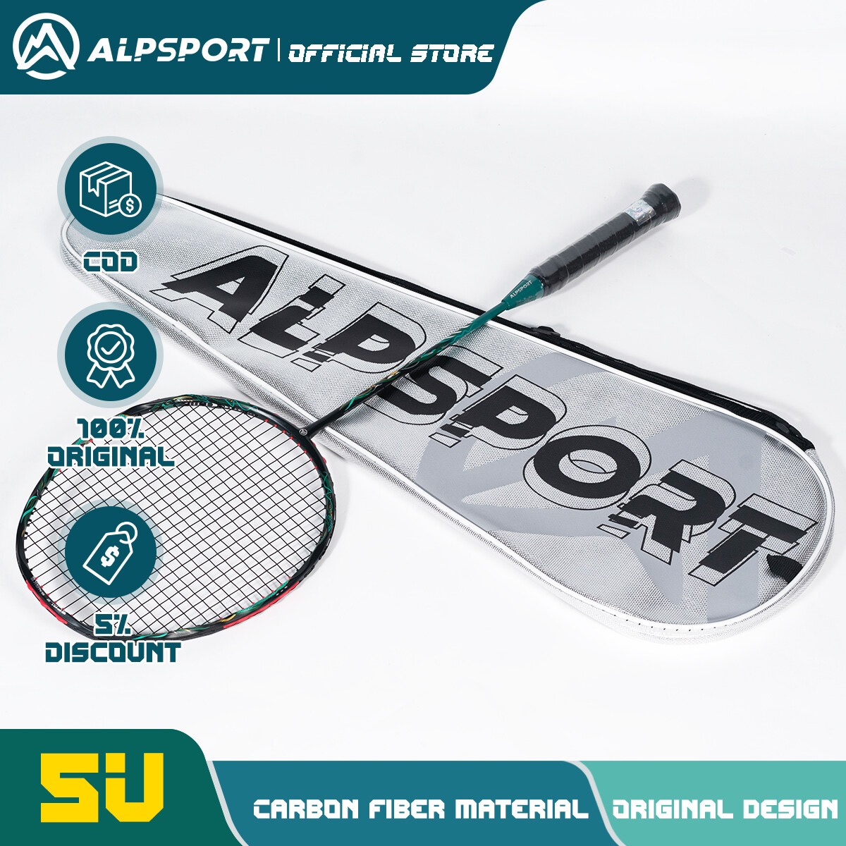 ALP V5 Scale Snake Max 30lbs 5U G6 Wave khung 100% chính hãng nguyên bản Vợt cầu lông sợi cacbon nhẹ