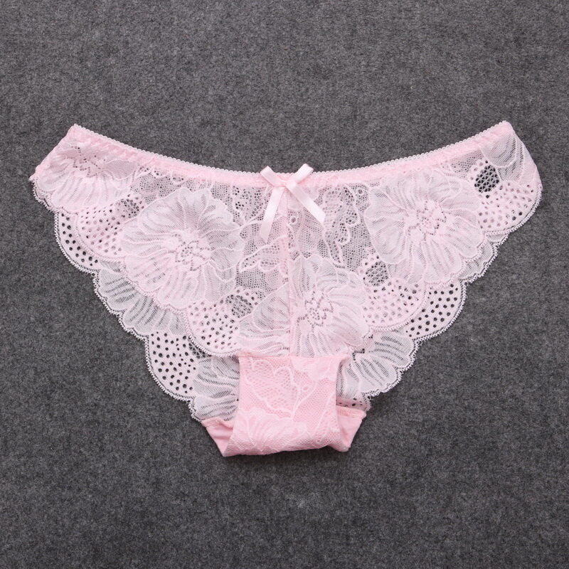 5 Pcs/lot) Ladies Soft Lace Thong Women's Panties Bandage Waist