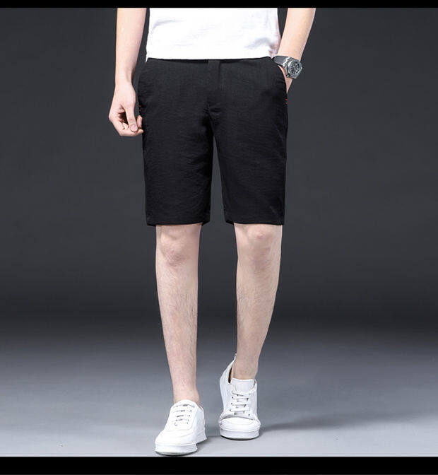 Summer ice silk thin five-point sports casual shorts cropped trousers for men latest Korean style trendy loose all-match