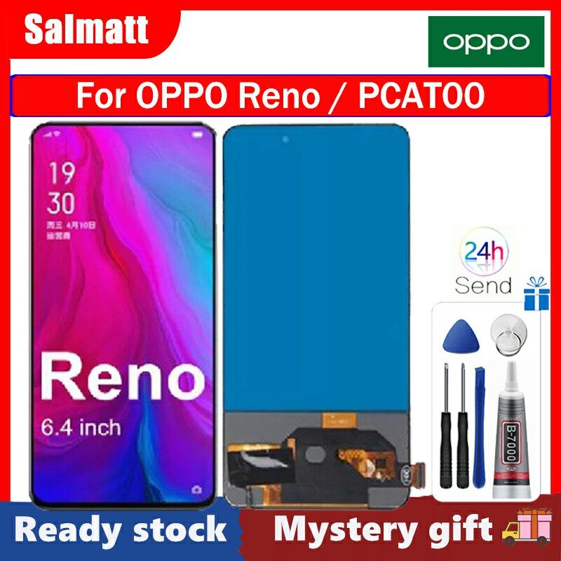 Salmatt màn hình tft màn hình hiển thị cho 6.4 ''inch cho oppo reno cph1917 màn hình hiển thị lcd màn hình cảm ứng bộ số hóa màn hình cho oppo reno pcat00 hiển thị