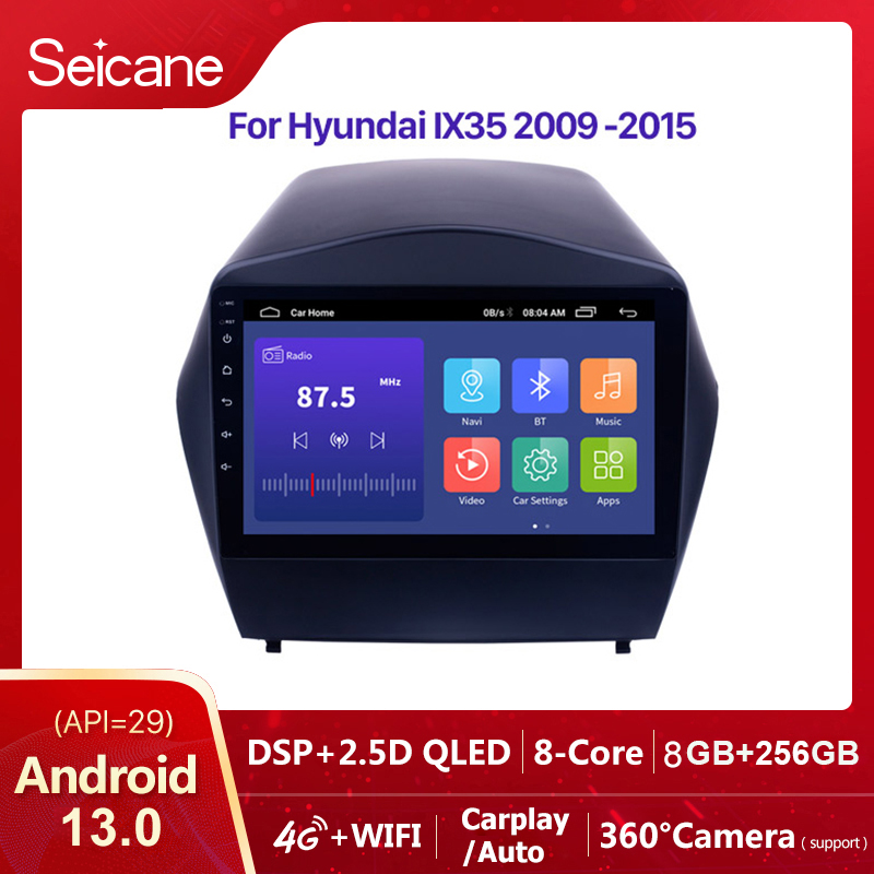 Seicane 9inch QLED Touchscreen Android 13.0 Car Radio for 2009 2010 2011 2012 2013 2014 2015 Hyundai IX35 with GPS Sat Nav Bluetooth WIFI USB 1080P Support SWC Split Screen Netflix PlayStore Waze YouTube ราคา 2,220 บาท*ส่งฟรี
