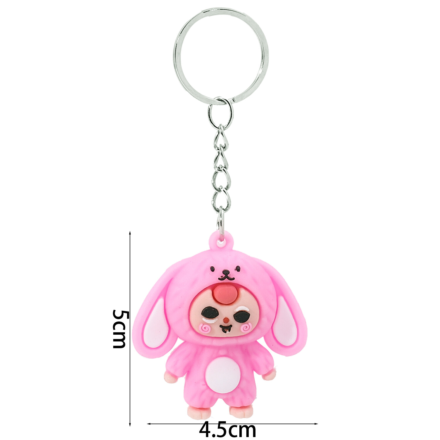 Bé Ba Keychain màu kẹo Mặt dây chuyền búp bê silicon mềm hình anime Keyring Ba Lô Charms Trang Trí N