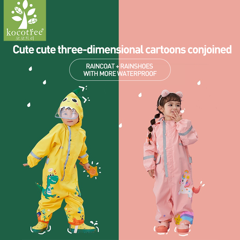 Áo Mưa Trẻ Em Kocotree Áo Mưa Một Mảnh Đầy Đủ-Cơ Thể, Áo Mưa Trẻ Em Không Thấm Nước Đồ Đi Mưa Cho Bé Trai Và Bé Gái