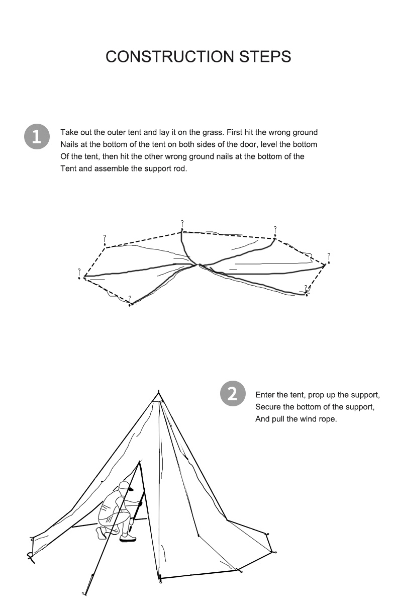 CAMELCROWN Camel Outdoor Camping Indian Tent Portable Folding Large Pyramid Cotton Tent Rainproof · v25