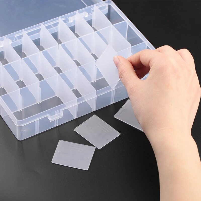 Multi-size Multi-function Transparent Storage Box Jewelry Storage Plastic  Box Nail Tool Storage Box