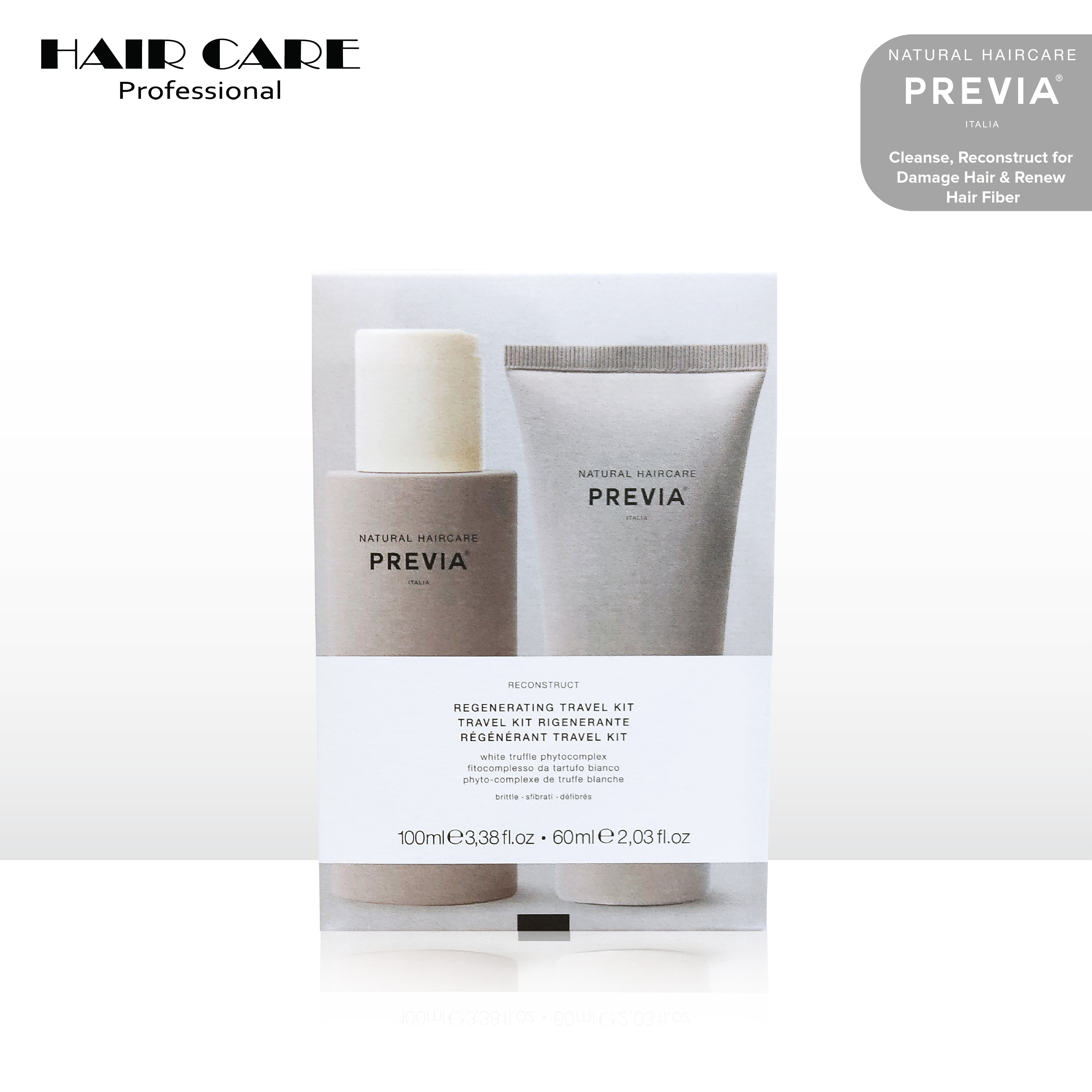 Gambar PREVIA REGENERATING SHAMPOO 100ML + REGENERATING TREATMENT 60ML (TRAVEL KIT)   For Damaged Coarse   Brittle Hair