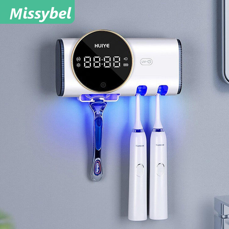 New UV bàn chải đánh răng disinfector, bàn chải đánh răng disinfector chủ, khử trùng và chức năng hẹn giờ, có thể sạc lại Bàn chải đánh răng gắn tường disinfector, giá đựng bàn chải đánh răng trong phòng tắm