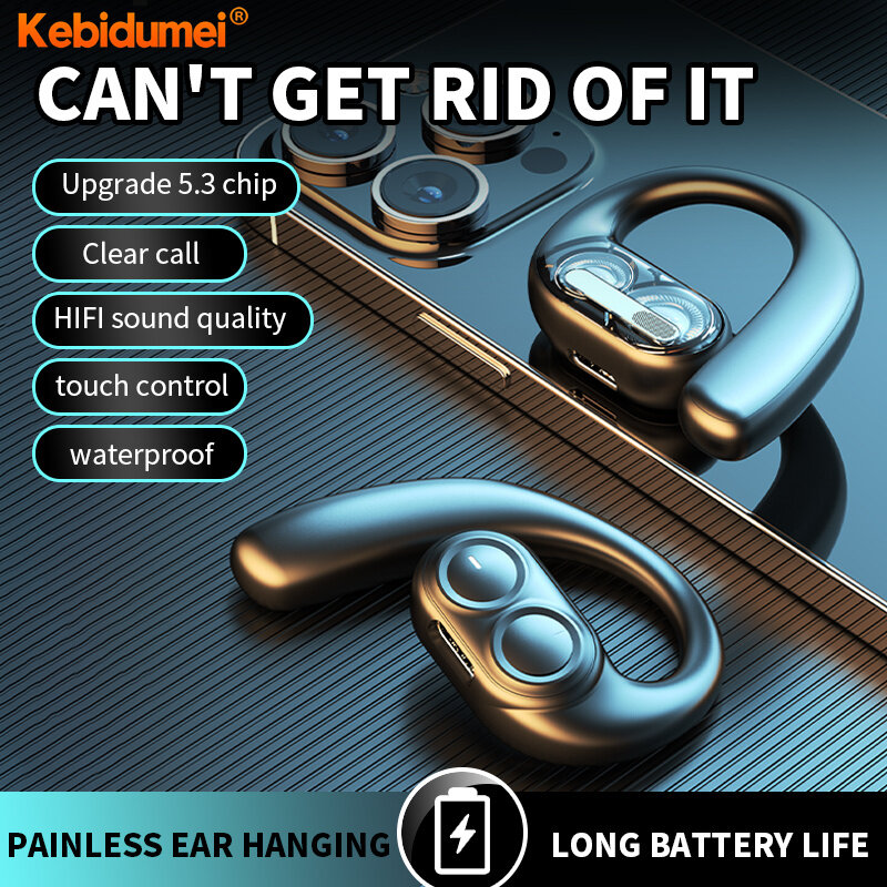 Kebidumei Bluetooth 5.4 Earphone TWS Wireless Headphone HiFi Stereo Noise Reduction Headset Low Latency Waterproof Earbuds