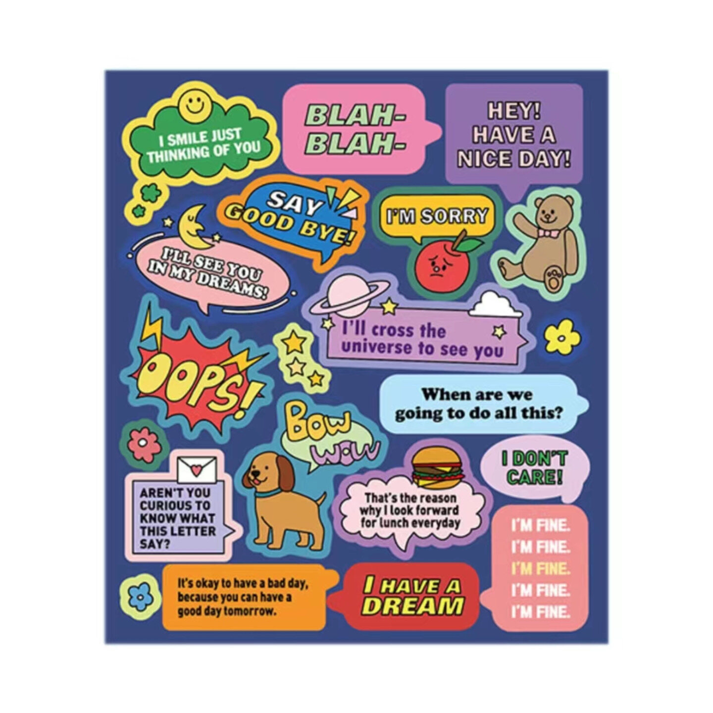 Galicici Forest Style Letter Stickers Giấy dán gió / Dấu hiệu tiếng Anh Đối thoại Tự làm Sticker Vật liệu trang trí
