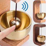 Aesthetic Wooden Magnetic Doorbell with Brass Wind Chimes