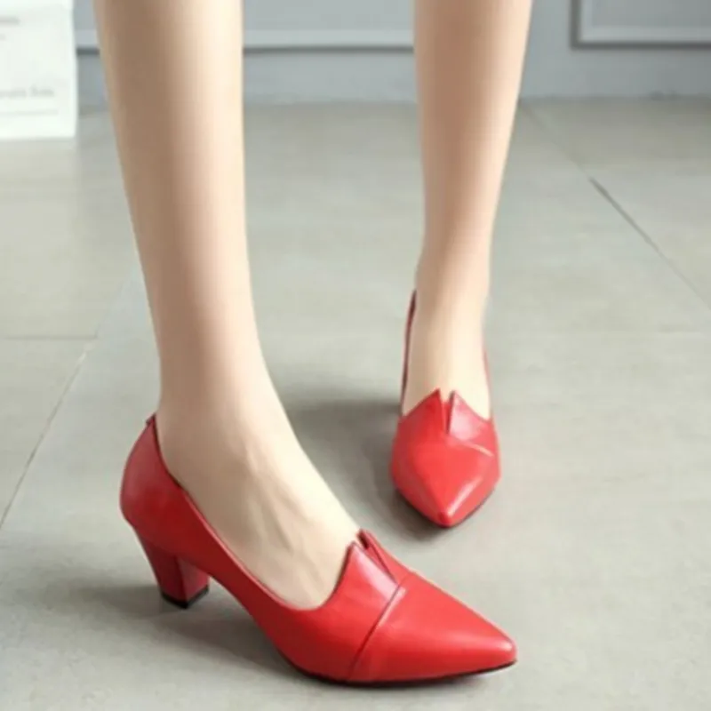 red pointed shoes