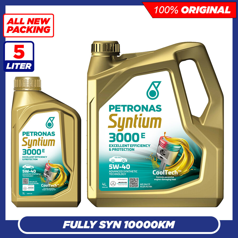 ALL NEW PACKING Original Petronas Syntium 3000 E 5W40 SN/CF Fully Synthetic Engine Oil 5L 5W-40