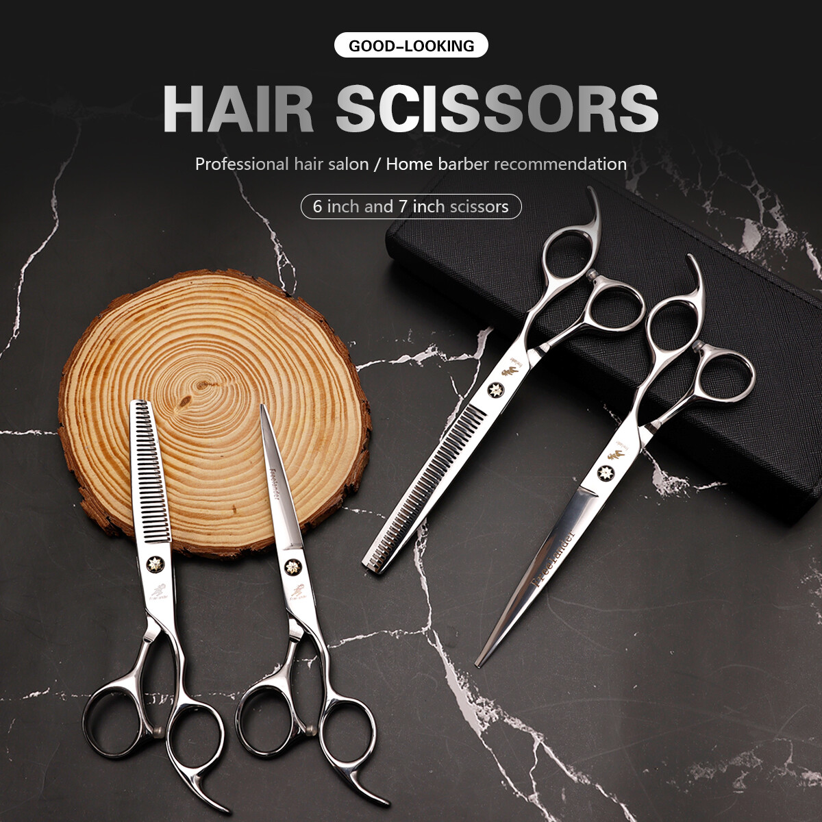 6.0/7.0inch kéo cắt tóc thép không gỉ phẳng răng cắt kéo làm tóc clipper thợ làm tóc công cụ