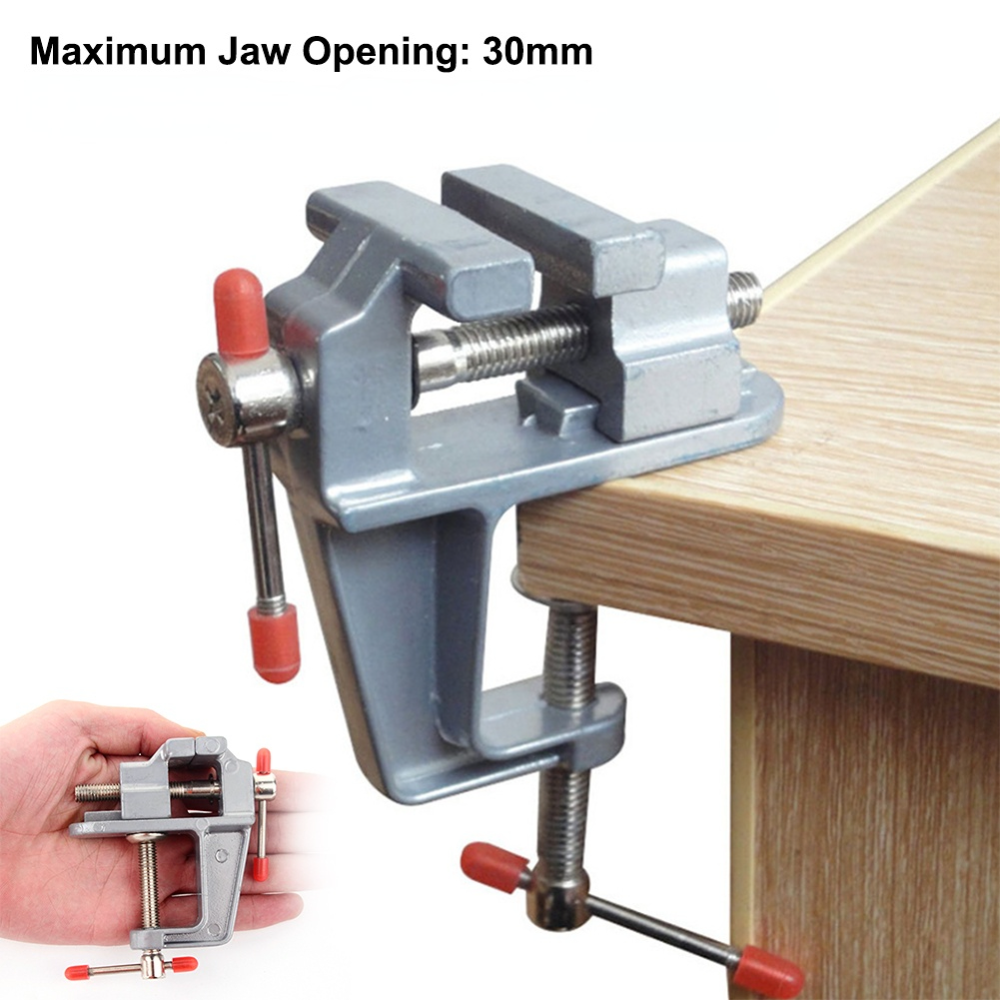 30mm mini Vise nhôm bền nhỏ chốt lắp vào bàn kẹp cầm tay đồ trang sức thủ công sở thích chế biến gỗ kẹp dụng cụ tự làm