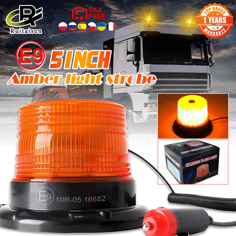 Đèn nhấp nháy khẩn cấp đèn xoay cảnh báo an toàn giao thông xe hơi đèn led hộp trần tròn màu vàng